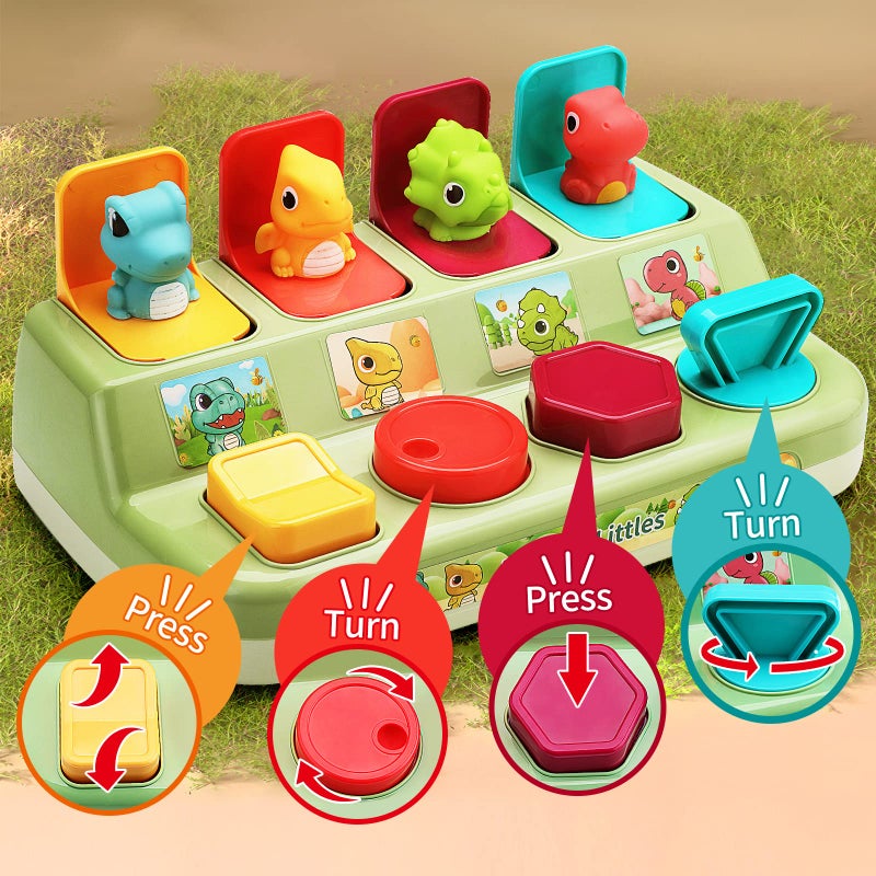 Aiqi Interactive Pop Animal Up Pals Baby Toy Cause and Effect Toy Early Learning Infant Toy for Sorting Colors Montessori Developmental Activity Toy for Babies Toddlers Boys and Girls 9 12 18+ Months - Image 2